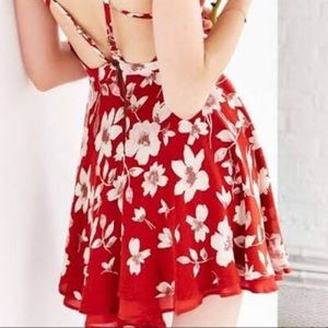 UO “Kimchi Blue” Red Floral Dress